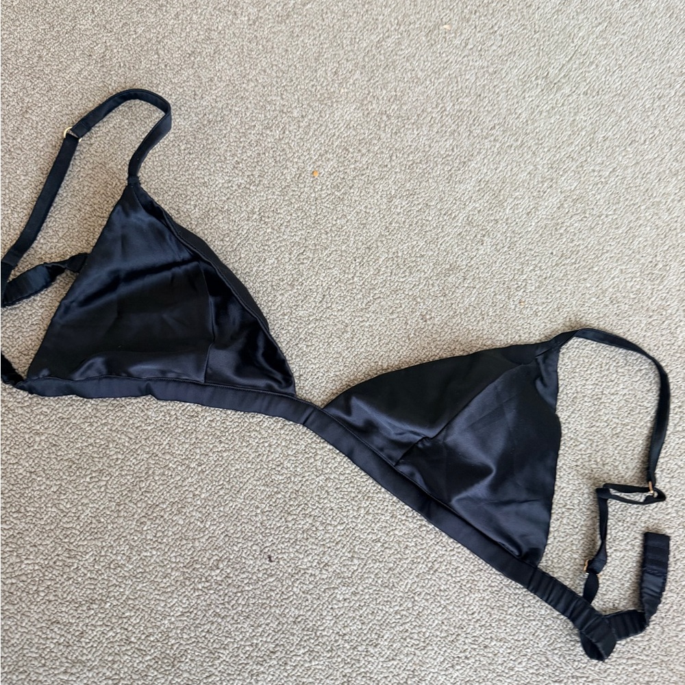 Victoria secret Satin Triangle Bralette - Black